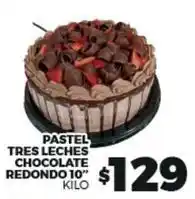 Merco Pastel tres leches chocolate redondo 10 oferta