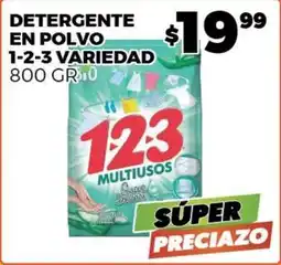 Merco Detergente en polvo 1-2-3 variedad oferta