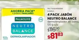 Woolworth Palmolive - 4 pack jabon neutro balance oferta