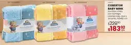 Woolworth Cobertor baby mink bombon chiko con borrega colores/rosa/azul/amarillo oferta