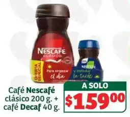 Soriana Híper Nescafe cafe clasico + cafe decaf oferta