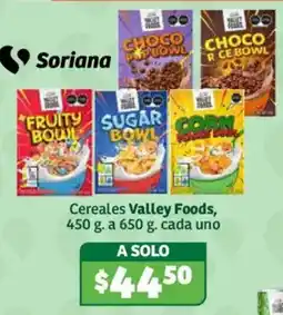 Soriana Híper Cereales Valley Foods oferta