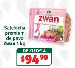 Soriana Híper Zwan salchicha premium de pavo oferta