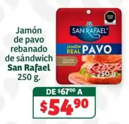 Soriana Híper San Rafael jamón de pavo rebanado de sándwich oferta