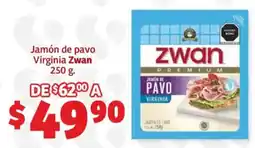 Soriana Híper Zwan jamón de pavo virginia oferta