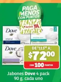 Soriana Mercado Jabones Dove 4 pack oferta