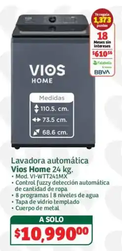 Soriana Híper Vios Home lavadora automática oferta