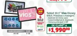 Soriana Híper Vios Tablet 10.1" Disney Stitch, Princesas o Avengers oferta