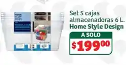 Soriana Híper Home Style Design Set 5 cajas almacenadoras 6 L oferta