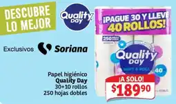 Soriana Mercado Quality Day papel higiénico oferta