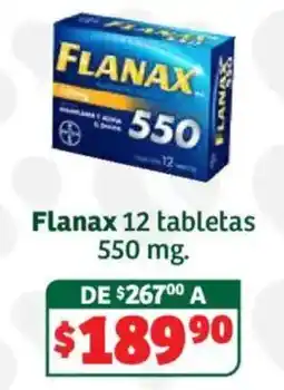 Soriana Híper Flanax 12 tabletas 550 mg. oferta