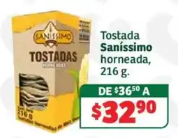 Soriana Híper Saníssimo Tostadas horneadas oferta