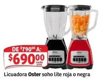 Soriana Mercado Licuadora Oster soho lite roja o negra oferta