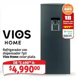 Soriana Mercado Vios Home Refrigerador con dispensador 7p3 oferta