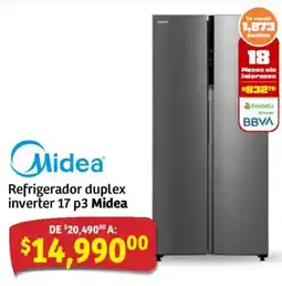 Soriana Mercado Midea Refrigerador duplex inverter 17 p3 Midea oferta
