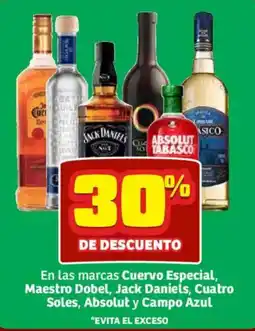 Soriana Mercado Cuervo Especial Maestro Dobel Jack Daniels Cuatro Soles Absolut Campo Azul oferta