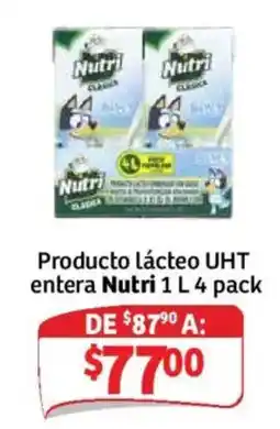 Soriana Mercado Nutri Producto Lácteo UHT entera 1 L 4 pack oferta