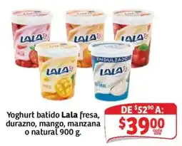 Soriana Mercado Lala yoghurt batido fresa, durazno, mango, manzana o natural oferta