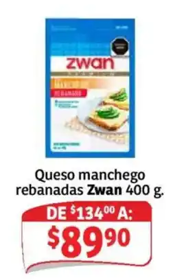 Soriana Mercado Zwan queso manchego rebanadas oferta