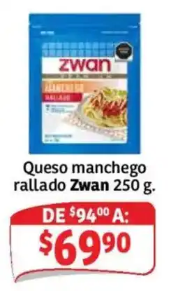Soriana Mercado Zwan queso manchego rallado oferta