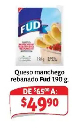 Soriana Mercado Fud queso manchego rebanado oferta
