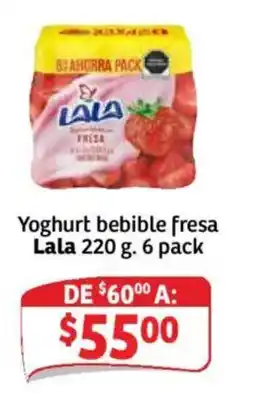 Soriana Mercado Lala yoghurt bebible fresa oferta