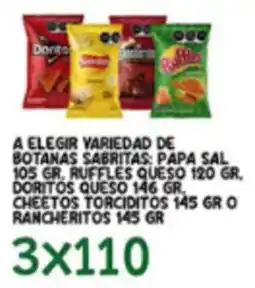 Alsuper Sabritas papa sal ruffles queso doritos queso cheetos torcidos rancheritos oferta