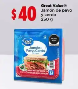 Bodega Aurrerá Great Value Jamón de pavo y cerdo oferta
