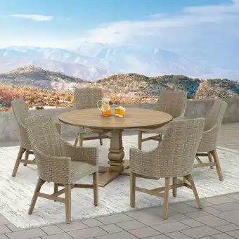 Costco Providence Comedor Redondo de Teca para Jardín de 7 Piezas oferta