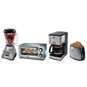 Oster, Paquete con licuadora, cafetera, horno eléctrico y tostador