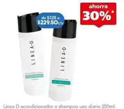 Farmacia San Pablo Linea D acondicionador o shampoo uso diario oferta