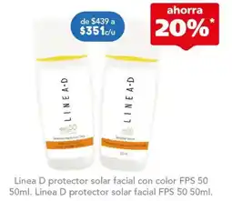 Farmacia San Pablo Linea D protector solar facial con color oferta