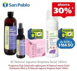 Farmacia San Pablo San Pablo Al Natural espuma limpieza facial oferta