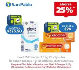 Farmacia San Pablo San Pablo Elevit 2-Omegas Redoxon naranja oferta