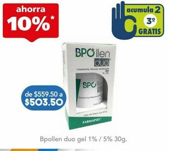 Farmacia San Pablo Bpollen duo gel 1/5% tub c/30 oferta