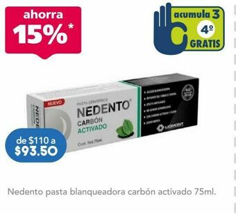 Farmacia San Pablo Nedento pasta blanquead carb acti c/75ml oferta