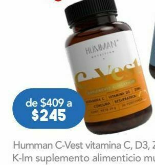 Farmacia San Pablo Humman c-vest vit c d3 zinc curc c/30cap oferta