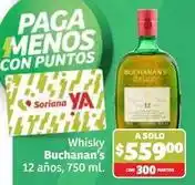 Soriana Híper Buchanan's - whisky 12 años, 750 ml oferta