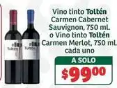 Soriana Híper Solo - vino tinto carmen cabernet sauvignon o vino tinto carmen merlot oferta