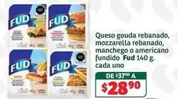 Soriana Híper Fud - queso gouda rebanado, mozzarella rebanado, manchego o americano fundido oferta