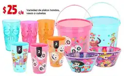 Bodega Aurrerá Variedad de platos hondos, vasos o cubetas oferta