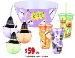 Bodega Aurrerá Variedad de vasos con tapa y pone a chupadores oferta