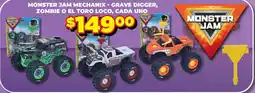 Soriana Mercado Monster Jam Mechanix - Grave Digger, Zombie O El Toro Loco oferta