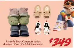 Soriana Híper Pantufla Basic Concepts varios diseños niño / niña oferta