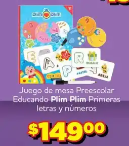Soriana Mercado Plim Plim Juego de mesa Preescolar Educando Primeras letras y números oferta
