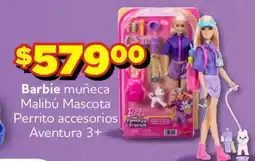 Soriana Mercado Barbie muñeca Malibú Mascota Perrito accesorios Aventura oferta