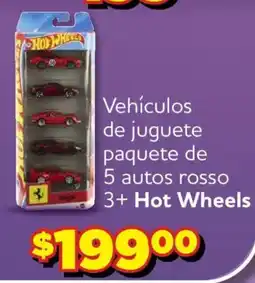 Soriana Mercado Hot Wheels Vehículos de juguete paquete de 5 autos rosso oferta