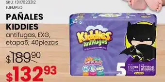 Kiddies pañales antifugas etapa5, 40piezas