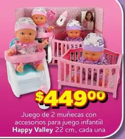 Soriana Express Happy Valley Juego de 2 muñecas con accesorios para juego infantil oferta