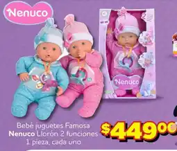 Soriana Express Nenuco Llorón 2 funciones oferta